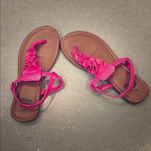 Neon pink girls sandals